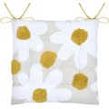 Oboustranný podsedák na židli Camille 38x38 cm žlutý/bílý
