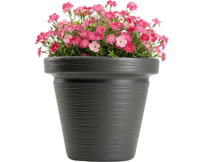 Plastový květináč Riflo 33,9x39 cm antracitový