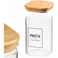 Skleněná kuchyňská dóza na těstoviny PASTAS 1,2 l bambus/čírá