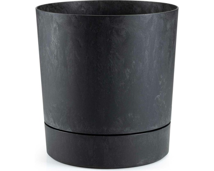 Květináč s podmiskou AZALEA 22,5 cm černý beton