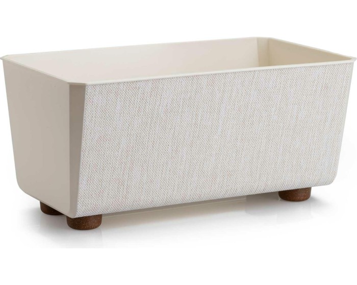Truhlík s nožičkami Salvia 28,5x17 cm textil krémový