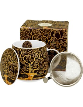 Porcelánový hrnek Klimt Tree Of Life 430 ml se sítkem vícebarevný