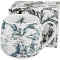 Porcelánový hrnek BARYLKA ORIENT BLUE 430 ml bílý
