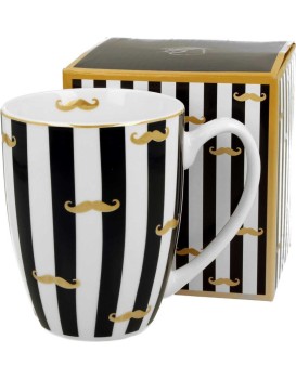 Porcelánový hrnek ELEGART 360 ml černý/bílý