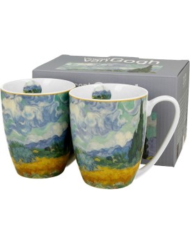Sada 2 ks porcelánových hrnků Van Gogh Wheat Field 350 ml vícebarevný