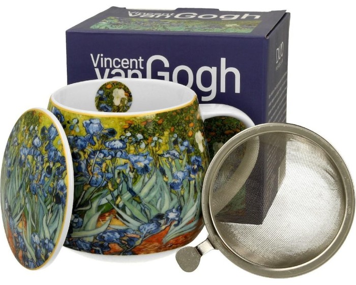 Porcelánový hrnek Van Gogh Irises 430 ml se sítkem vícebarevný