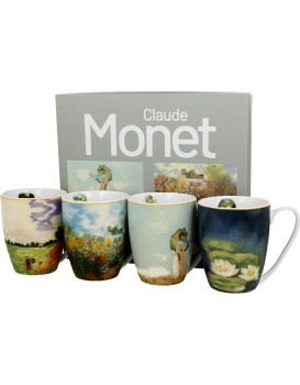 Sada 4 ks porcelánových hrnků Claude Monet 350 ml vícebarevná