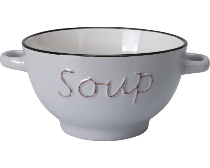 Kameninová miska na polévku SOUP 650 ml šedá