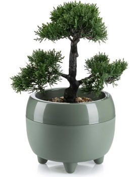 Květináč na nožičkách BOTANICA 30x23,8 cm šedozelený