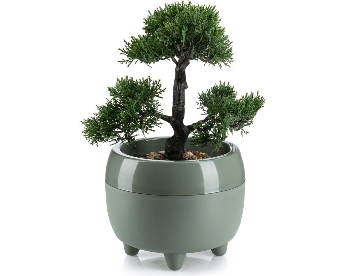Květináč na nožičkách BOTANICA 30x23,8 cm šedozelený