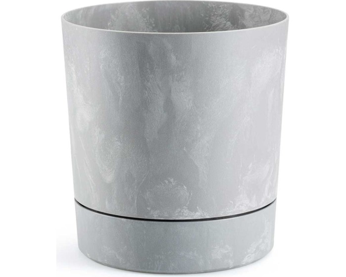 Květináč s podmiskou AZALEA 17,5 cm šedý beton