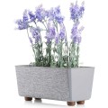 Truhlík s nožičkami Salvia 28,5x17 cm textil šedý