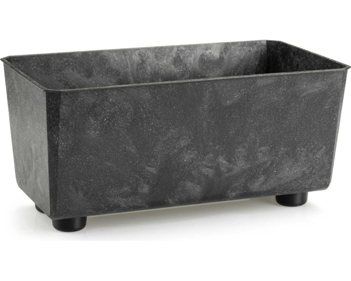 Truhlík s nožičkami Salvia 28,5x17 cm černý beton