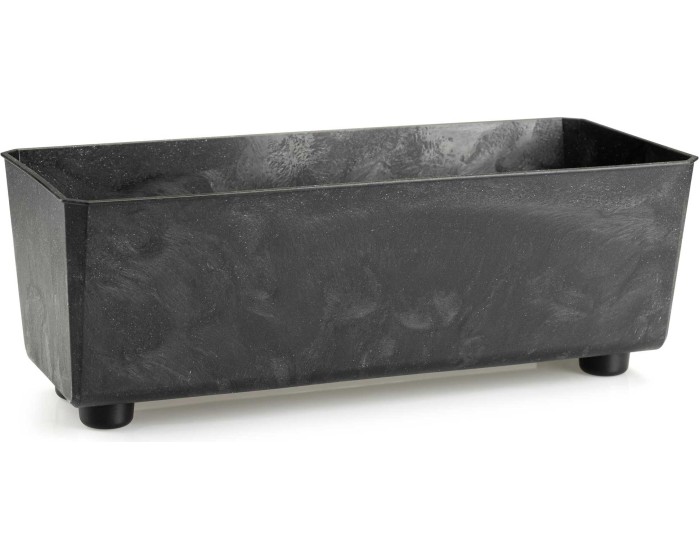 Truhlík s nožičkami Salvia 37,5x17 cm černý beton