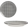 Mělký porcelánový talíř GEOMETRICO 24 cm bílý/černý