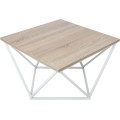 Konferenční stolek Curved 60 cm bílý/dub tmavý
