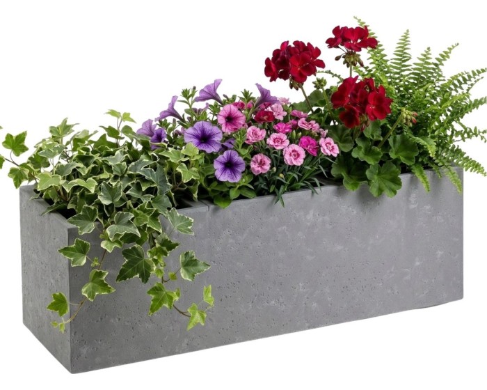 Květináč na kolečkách BETONIQUE 90x30 cm šedý beton