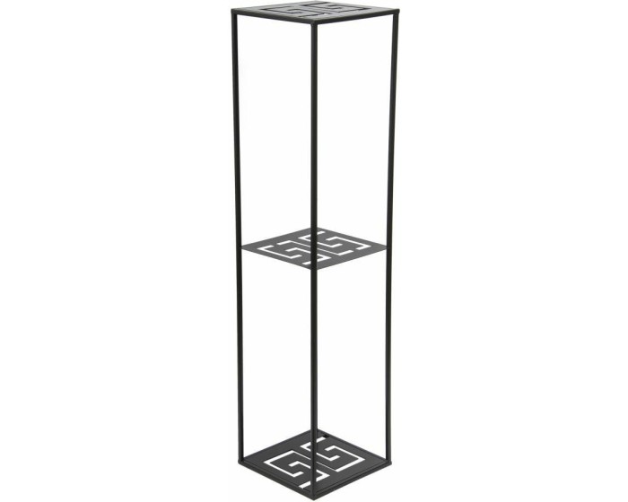 Moderní stojan na květináč Labyrint 100 cm ČERNÝ