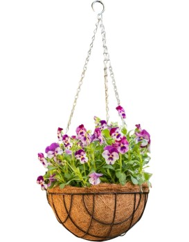 Závěsný květináč Sowy 30 cm černý/hnědý