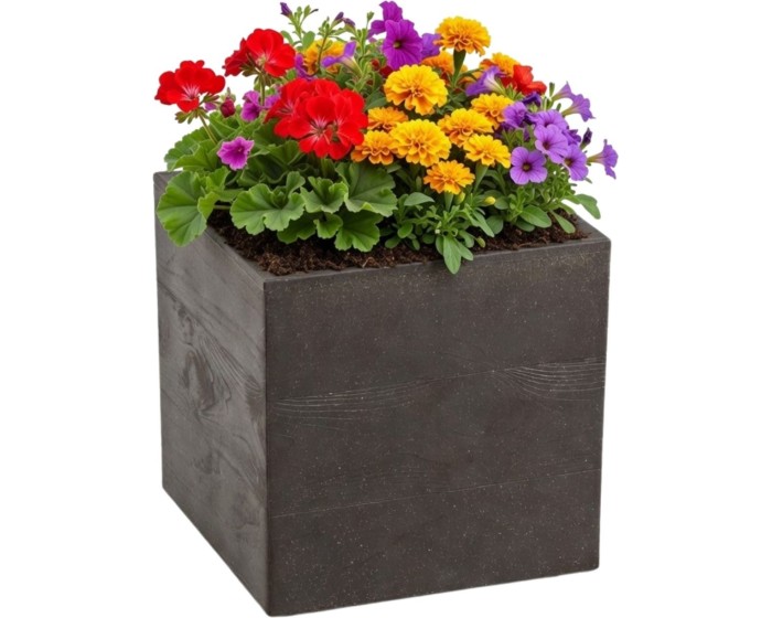 Květináč na kolečkách BETONIQUE 30x30 cm espresso hnědý