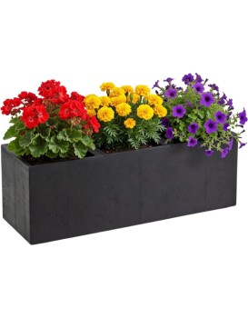 Květináč na kolečkách BETONIQUE 90x30 cm černý