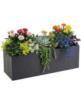 Květináč na kolečkách BETONIQUE 90x30 cm antracitový beton 