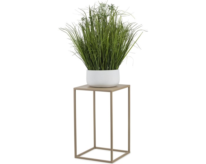 Kovový stojan na květiny BOOLO 40 cm béžový