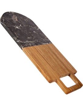 Krájecí prkénko s úchytem PREPPY 38x18 cm z masivu/černý mramor
