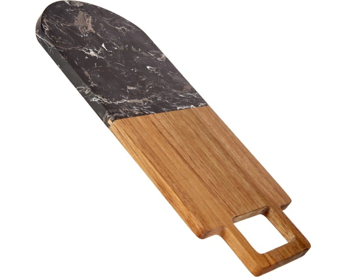 Krájecí prkénko s úchytem PREPPY 38x18 cm z masivu/černý mramor