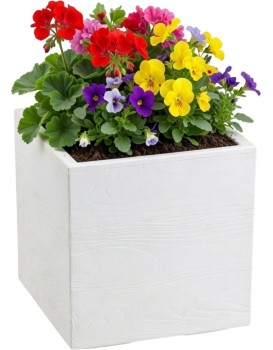 Květináč na kolečkách BETONIQUE 30x30 cm krémový
