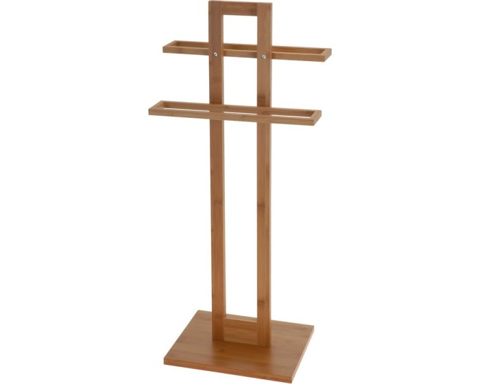 Bambusový věšák na ručníky 85 cm hnědý