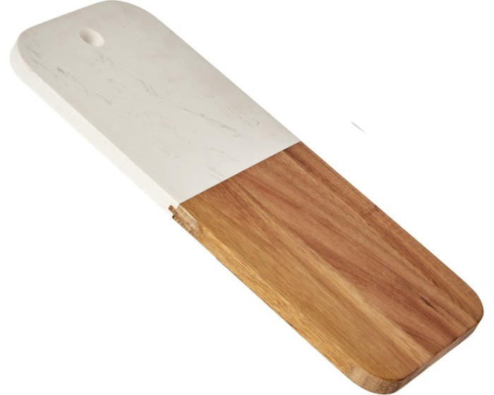 Krájecí prkénko PREPPY 38x18 cm z masivu/bílý mramor
