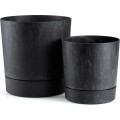 Květináč s podmiskou AZALEA 35 cm černý beton