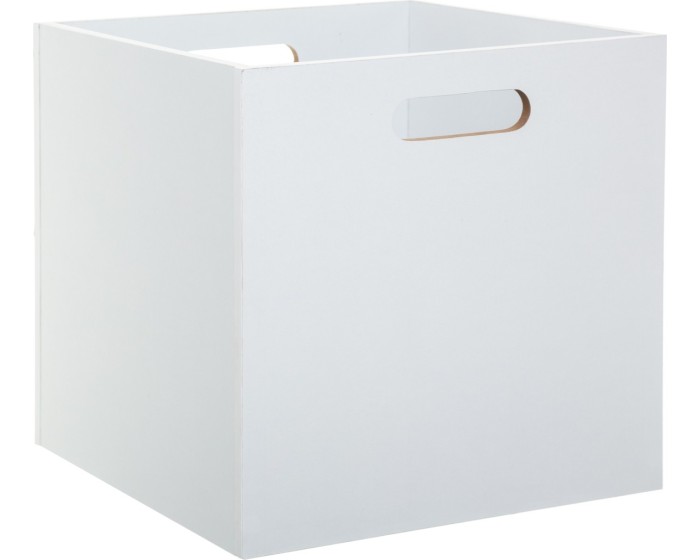 Dřevěný úložný box XERO 31x31 cm bílý 