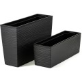 Sada 2 ks květináčů Riflo 56×19/36,2×56,1 cm černá