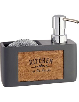 Dávkovač saponátu s příslušenstvím KITCHEN šedý 
