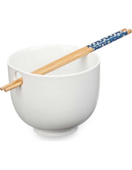 Keramická miska s hůlkami KINVARA bílá