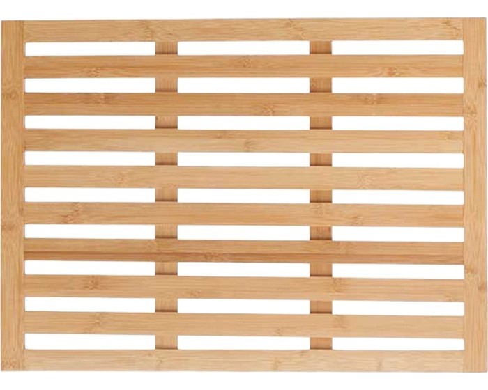 Bambusová koupelnová rohožka Berlio 45×62 cm hnědá
