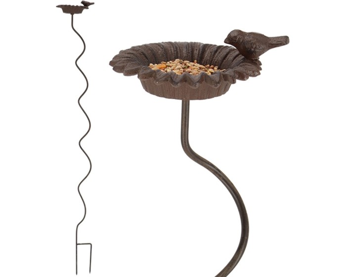 Krmítko pro ptáky SPIRAL 128 cm hnědé