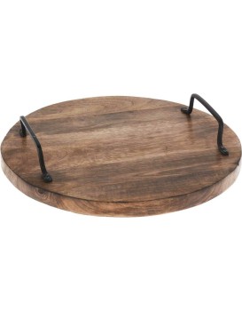 Servírovací podnos OLEA 30 cm z masivu hnědý 
