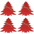 Sada 4 ks vánočních obalů na příbor Red Tree červená