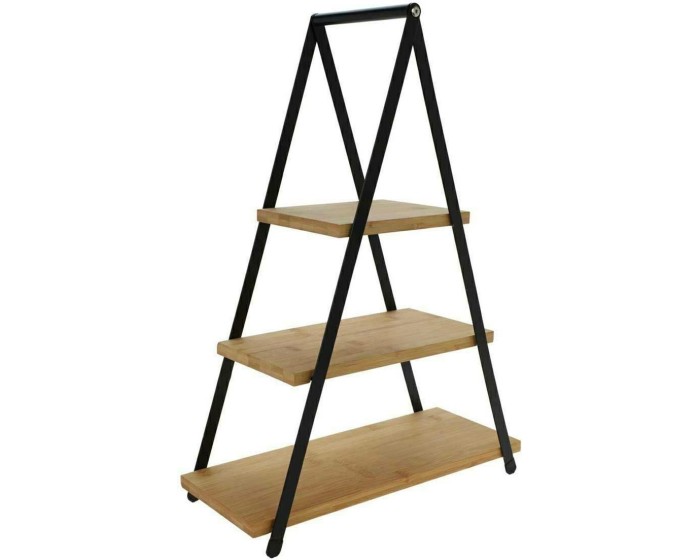 Třípatrový servírovací podnos Kikas 53 cm bambus
