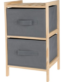Koupelnový regál Lotus 46 cm bambus/šedý