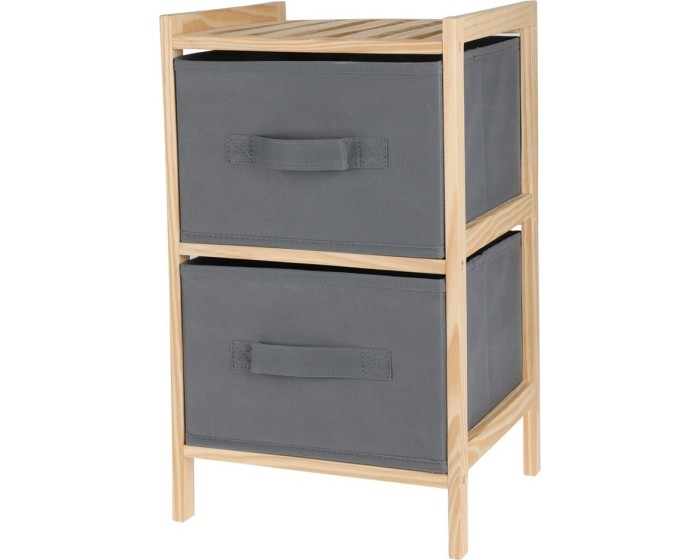 Koupelnový regál Lotus 46 cm bambus/šedý