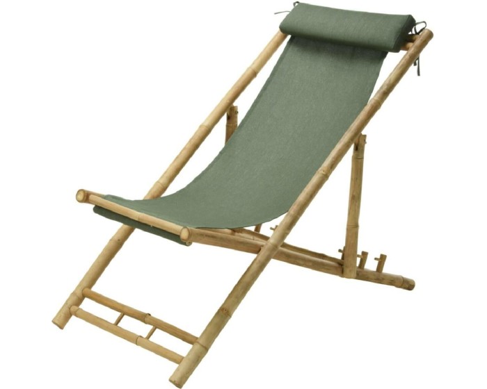 Bambusové plážové lehátko KOLEN zelené