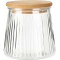 Skleněná dóza na potraviny Elegancia 680 ml bambus/čirá