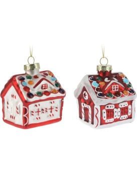 Sada 12 ks vánočních ozdob HOME 8 cm červená