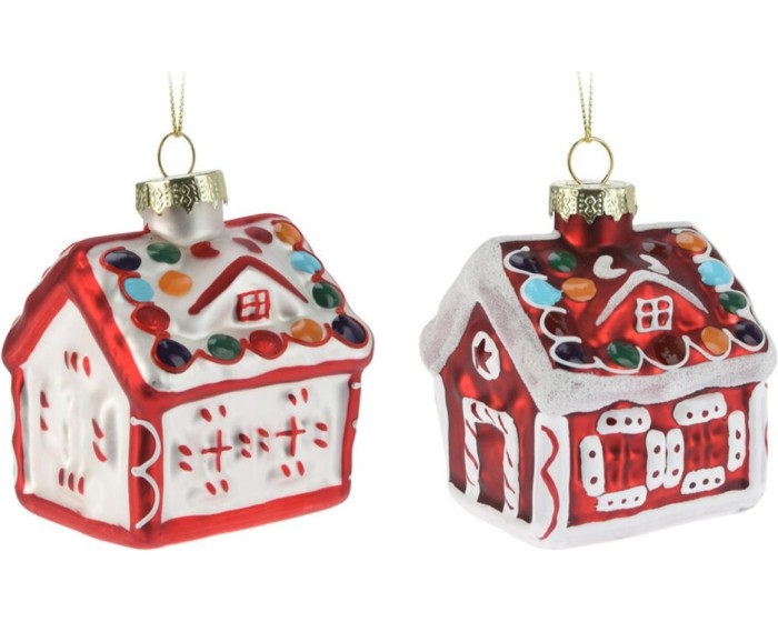 Sada 12 ks vánočních ozdob HOME 8 cm červená