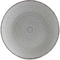 Mělký kameninový talíř MANDALA 27 cm šedý