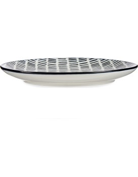 Porcelánový mělký talíř LINEAS 24 cm černý/bílý